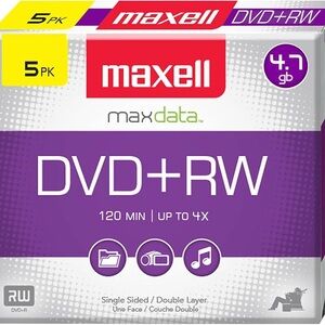 Maxwell Silver DVD+RW 5-Pack